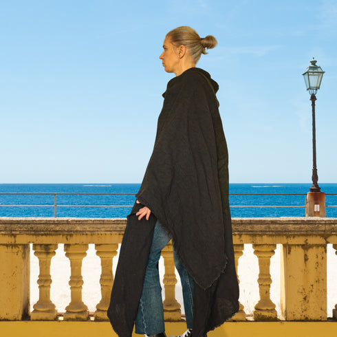 Poncho unisex din canepa. Poncho pentru doamne. Poncho pentru domni.